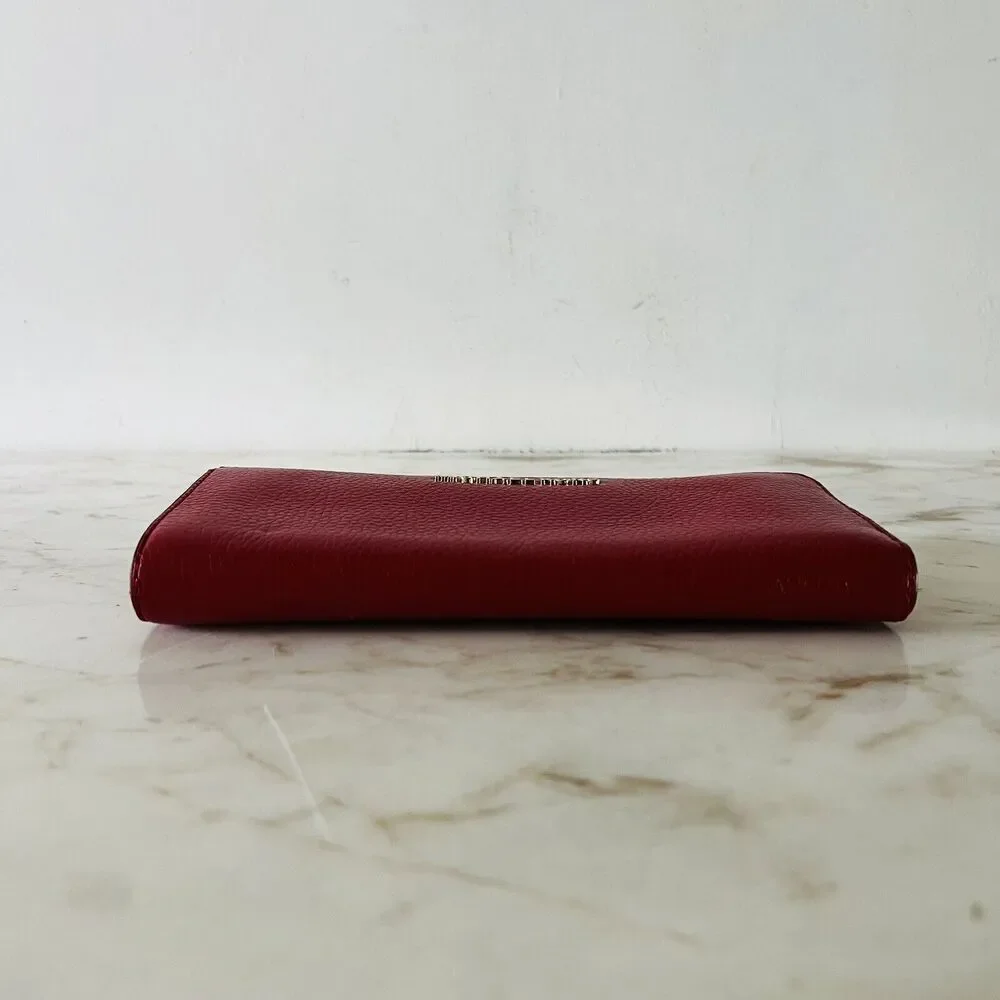 MICHAEL KORS Jet Set Travel Scarlet Leather Three Quarter Zip Continental Wallet